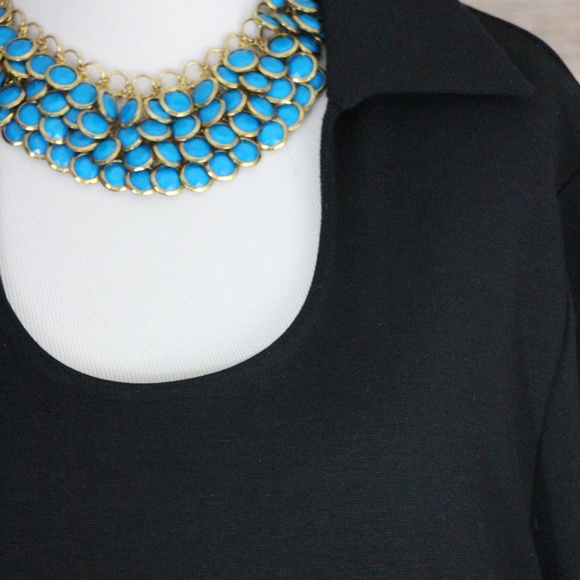 AVENUE Black 3/4 Sleeve Rounded-Neck Maxi Dress - Picture 3 of 8